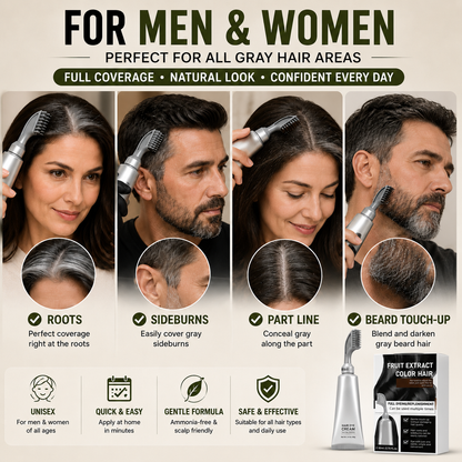 Instant Gray Coverage Hair Dye Comb