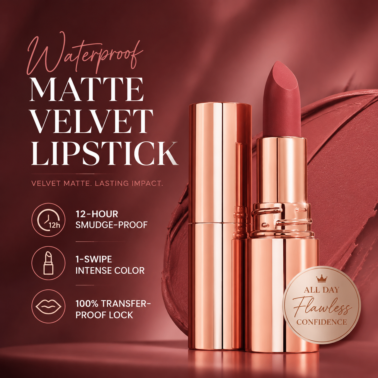 Waterproof Matte Velvet Lipstick