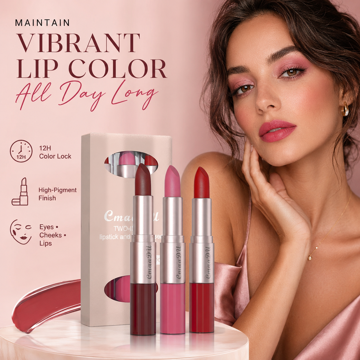 Dual-Ended Matte Lipstick and Lip Gloss