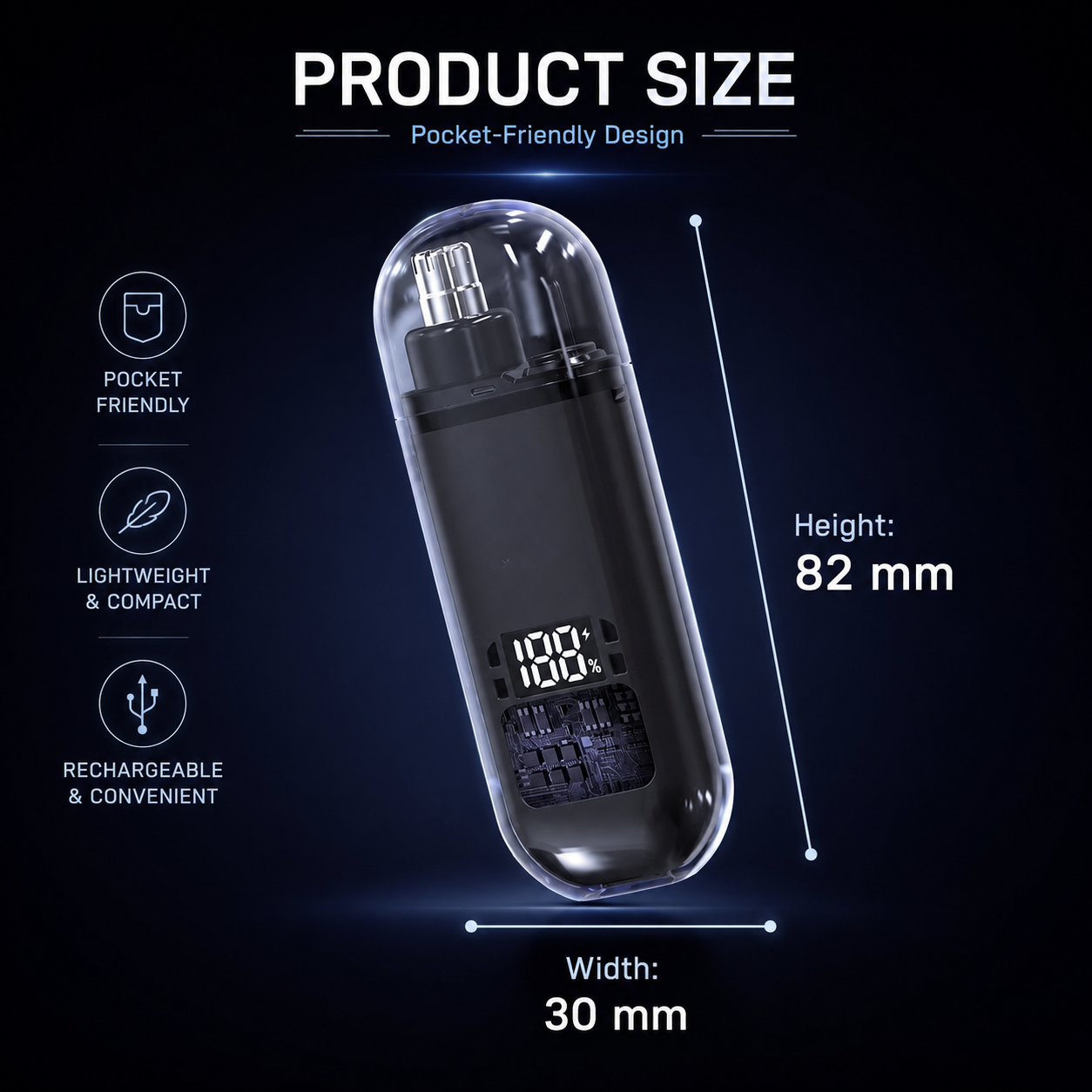 🛠️Professional LED Display Nose Hair Trimmer
