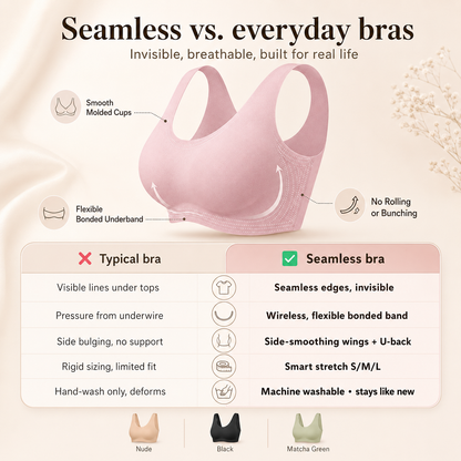 ✨ Invisible Second-Skin Bralette | Seamless, Wireless & Breathable