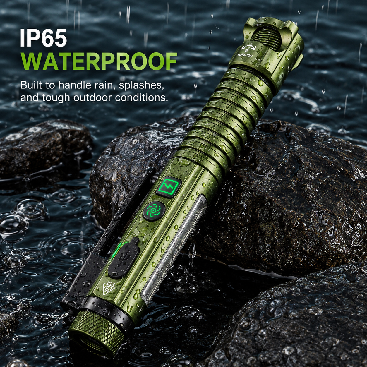 🔦 Tactical 800LM Rechargeable EDC Flashlight Multi-Tool