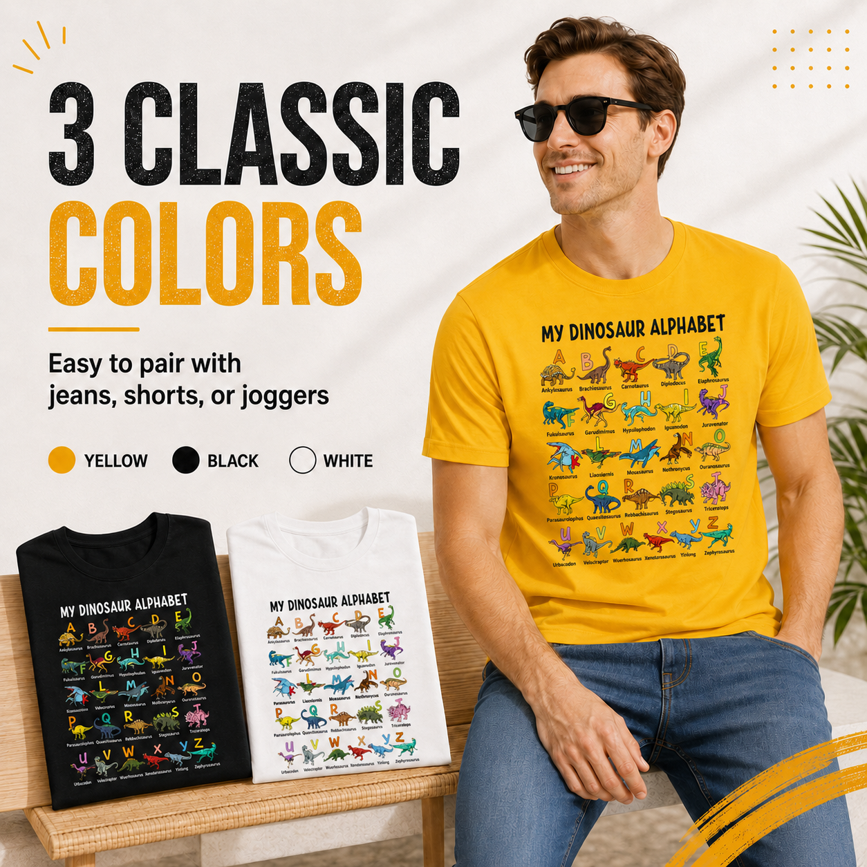 Dinosaur Alphabet Soft Cotton Tee