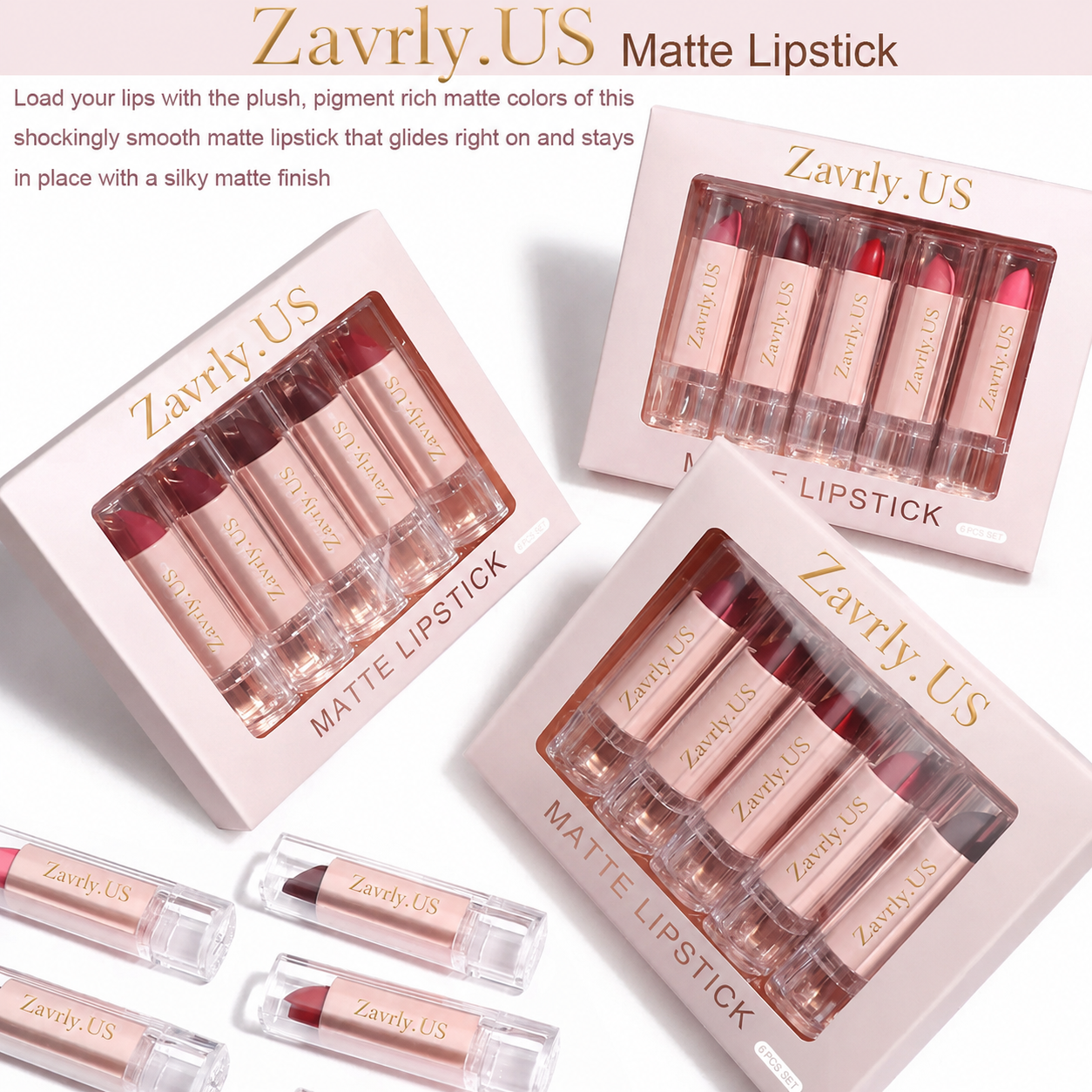 💄5-Piece Matte Lipstick Set – Waterproof & Long-Lasting