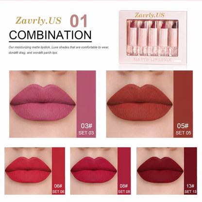 💄5-Piece Matte Lipstick Set – Waterproof & Long-Lasting