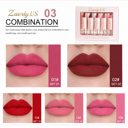💄5-Piece Matte Lipstick Set – Waterproof & Long-Lasting