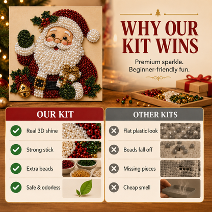 🧩3D Christmas Pearl Art Kit | Pre-Framed DIY Craft✨