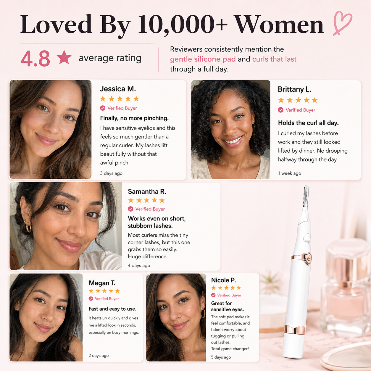 Pain-Free Instant Lash Curler – Curls That Last All Day ✨👁️