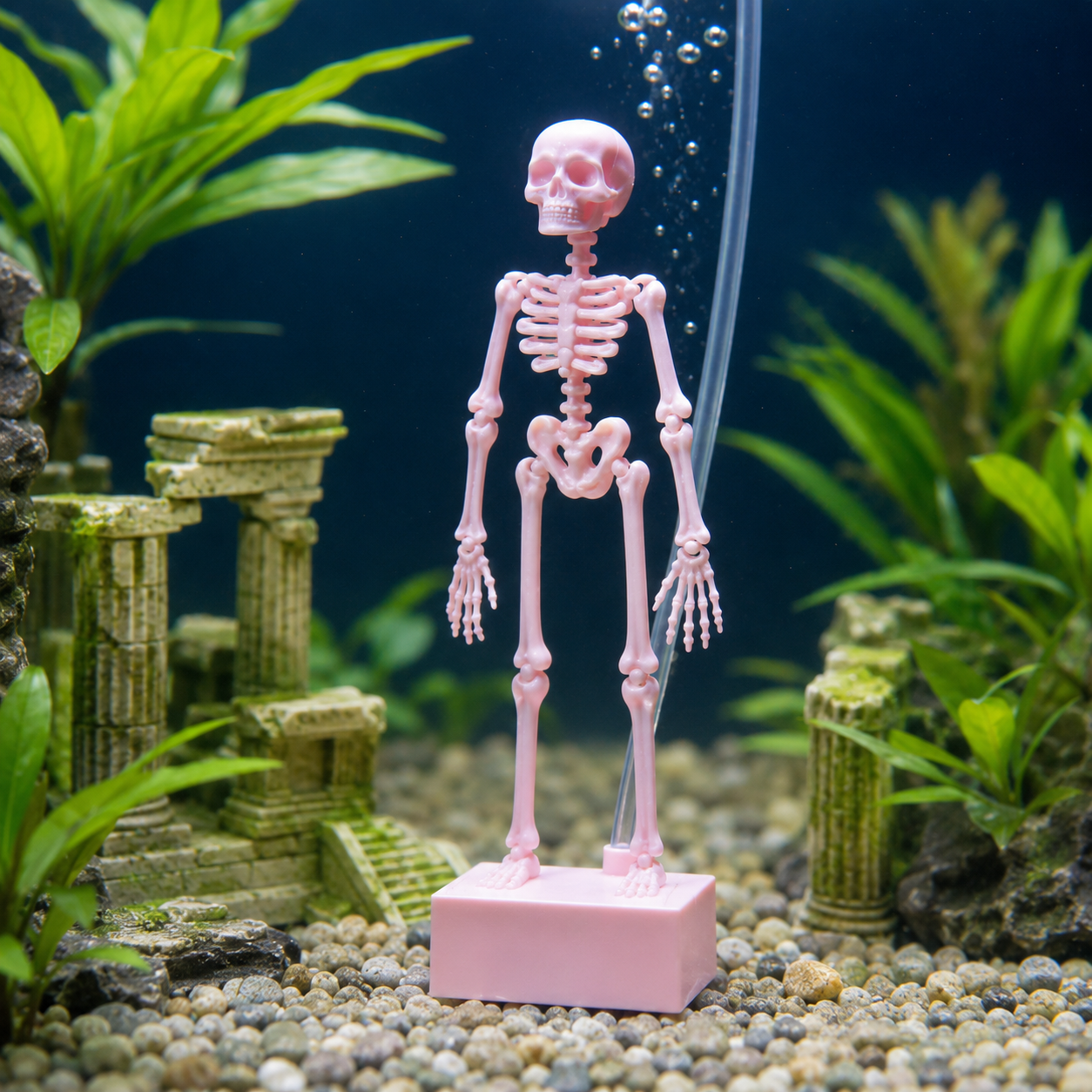 🫧Dancing Skeleton Aquarium Bubbler | Spooky Tank Decor