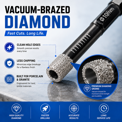💎6-Piece Vacuum-Brazed Diamond Drill Bit Set