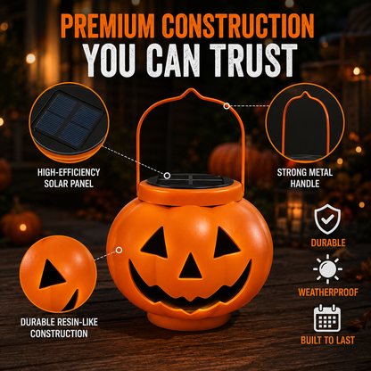 🎃 Solar-Powered Pumpkin Lantern | IP65 Weatherproof & Auto-Lit Halloween Decor