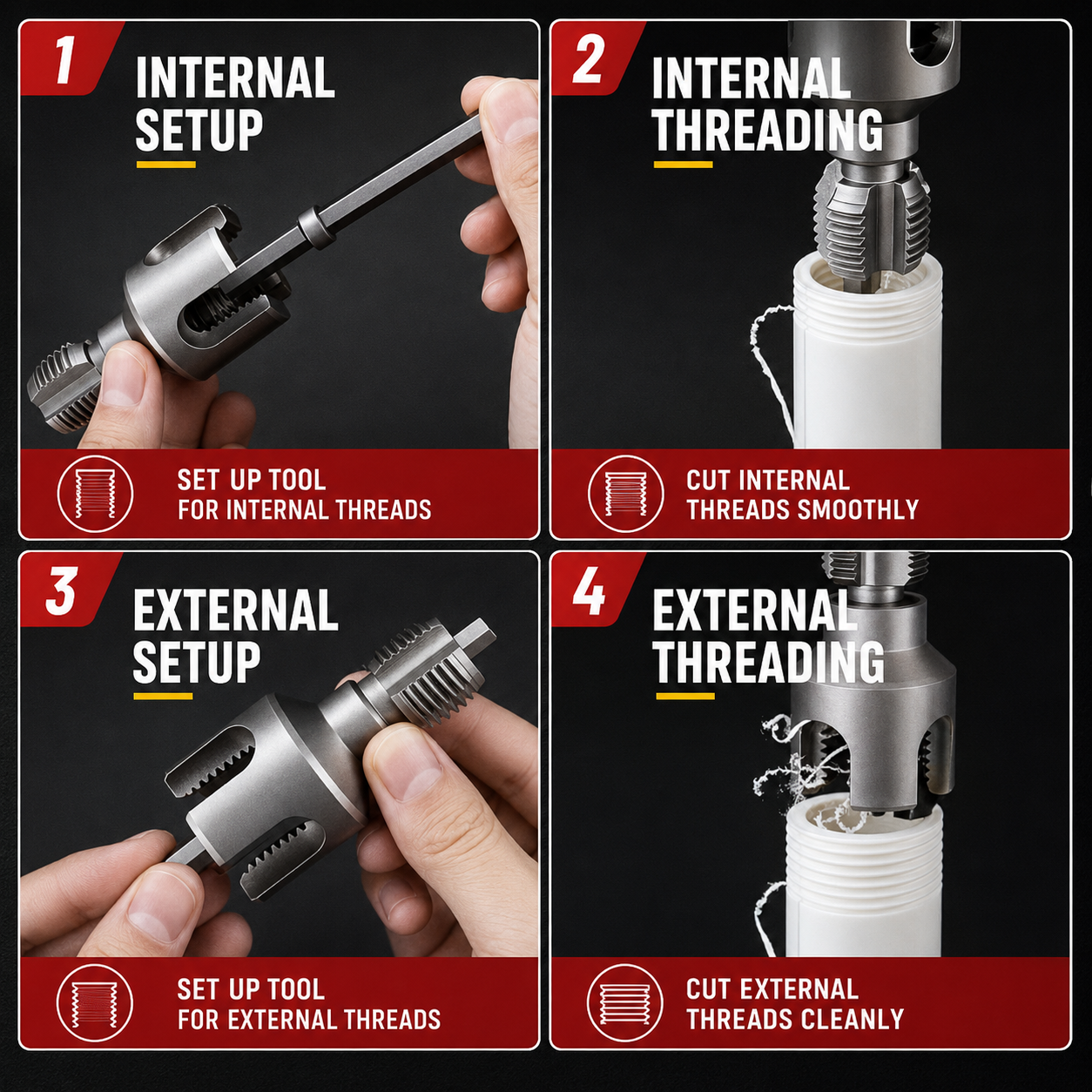 💧2-in-1 Pipe Thread Cutter Kit – 1/2" & 3/4"