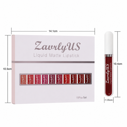 💋10-Piece Waterproof Liquid Matte Lipstick Set