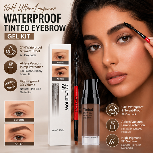 ✨ 16H Ultra-Longwear Waterproof Tinted Eyebrow Gel Kit