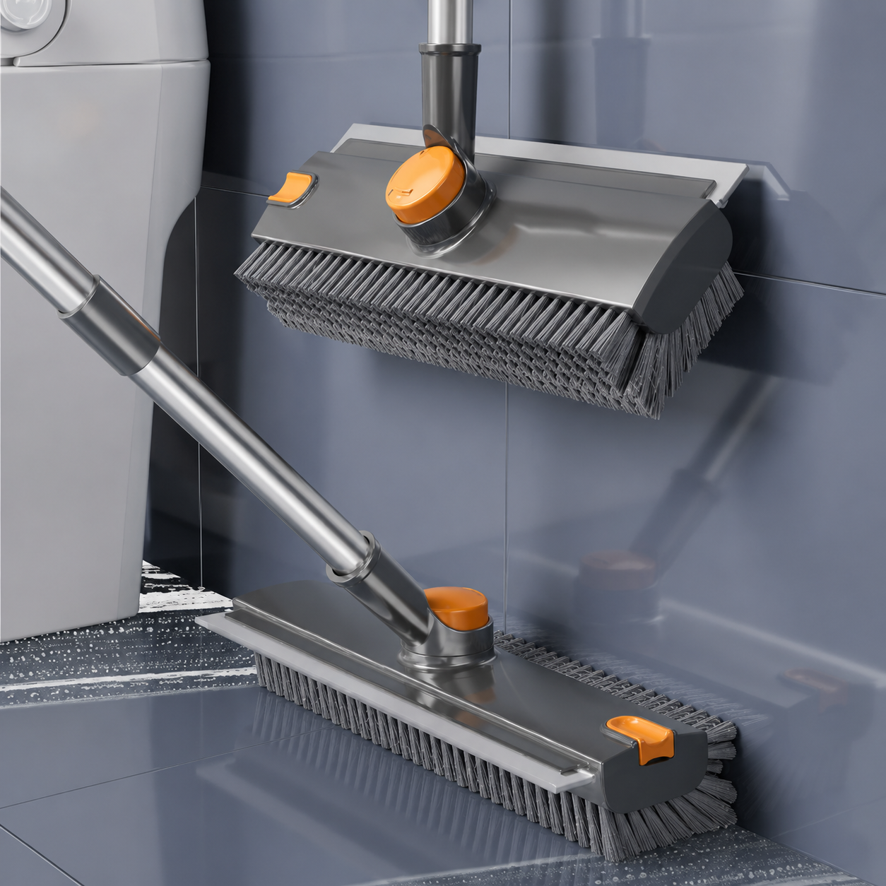 3-in-1 Scrub & Squeegee - Modern Grey & Orange