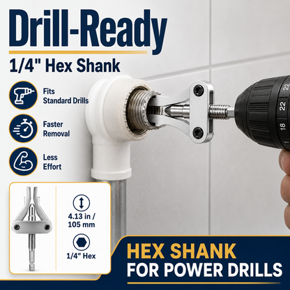 Broken Pipe Thread Extractor for Drill | 1/2", 3/4" & 1"