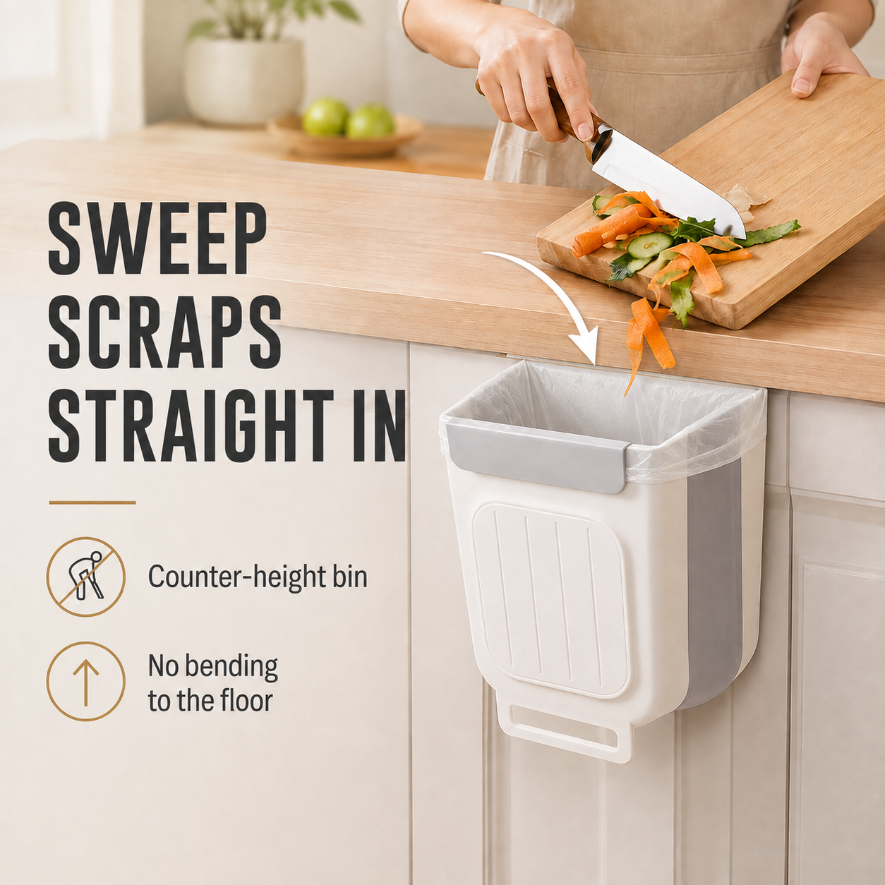 ✨Foldable Hanging Kitchen Trash Bin | Cabinet Door Waste Bin