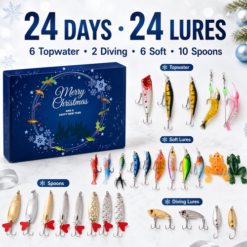 Fishing Lure Advent Calendar – 24-Piece Angler Gift