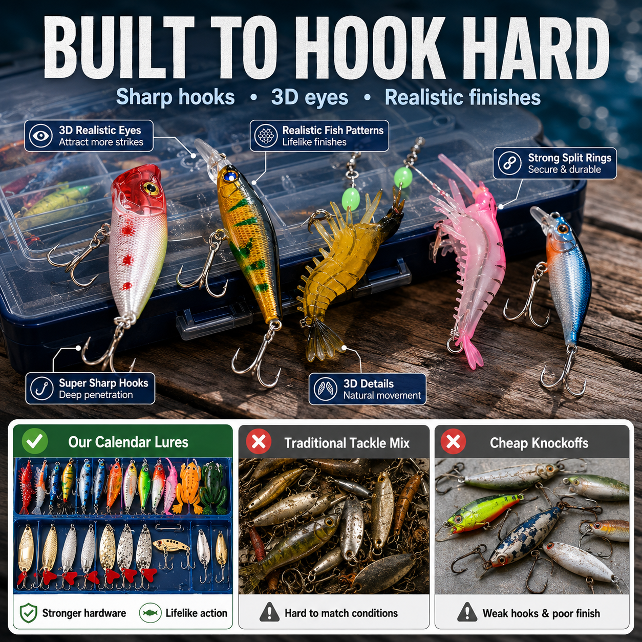Fishing Lure Advent Calendar – 24-Piece Angler Gift