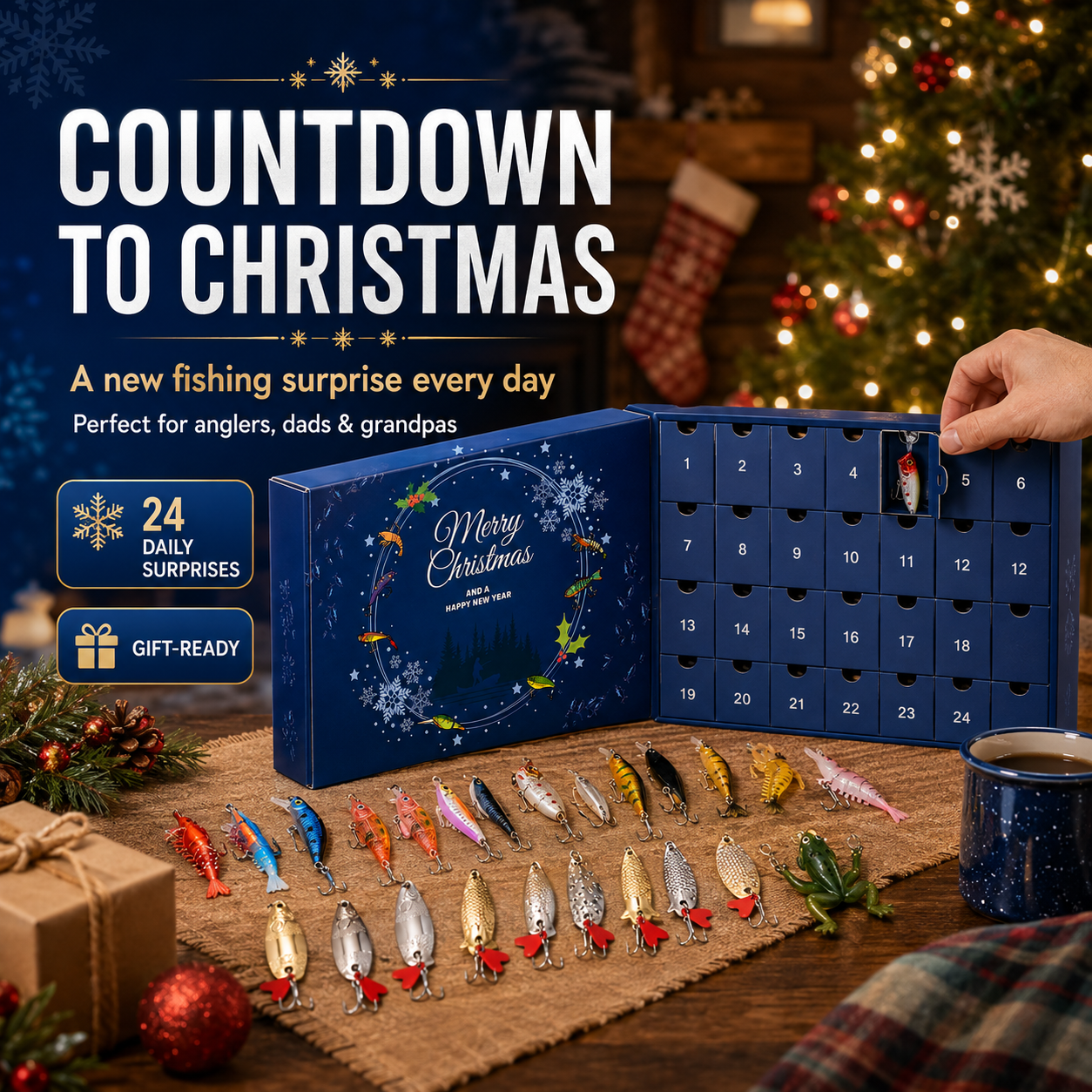 Fishing Lure Advent Calendar – 24-Piece Angler Gift
