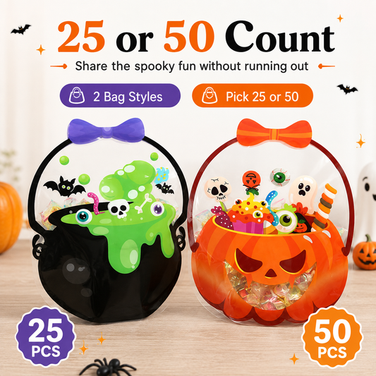 🎃Halloween Goodie Bags – 25/50 Pack Resealable Treat Bags🎃