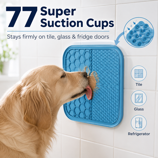 🐾77-Suction Pet Licking Mat for Dogs & Cats | Slow Feeder
