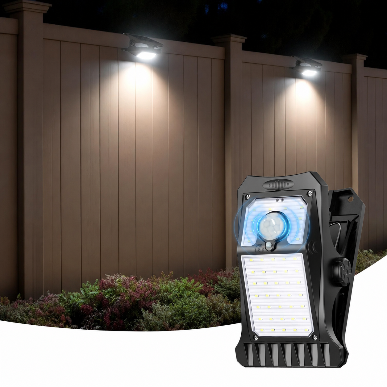 Solar Rechargeable Clip Light - Motion Sensor