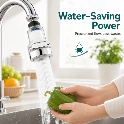 360° Faucet Water Filter – PP Cotton & 3 Water Modes