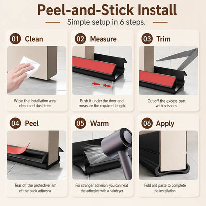 Triple-Layer Under Door Draft Stopper & Weather Strip | Seal Gap
