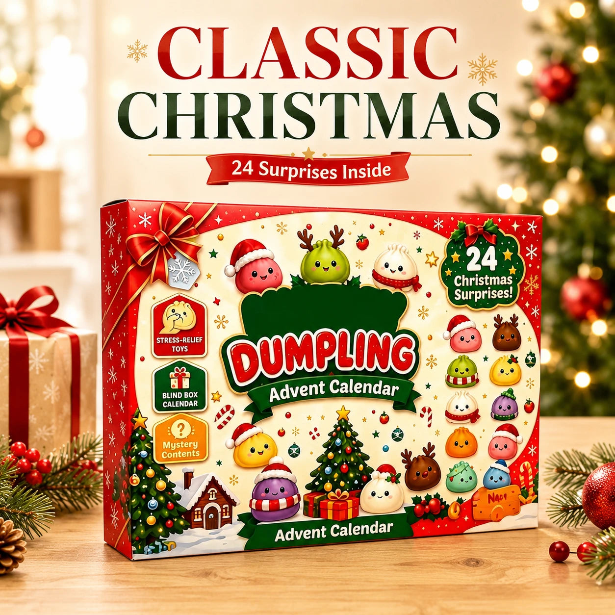 24-Day Christmas Squishy Toy Advent Calendar Countdown Box