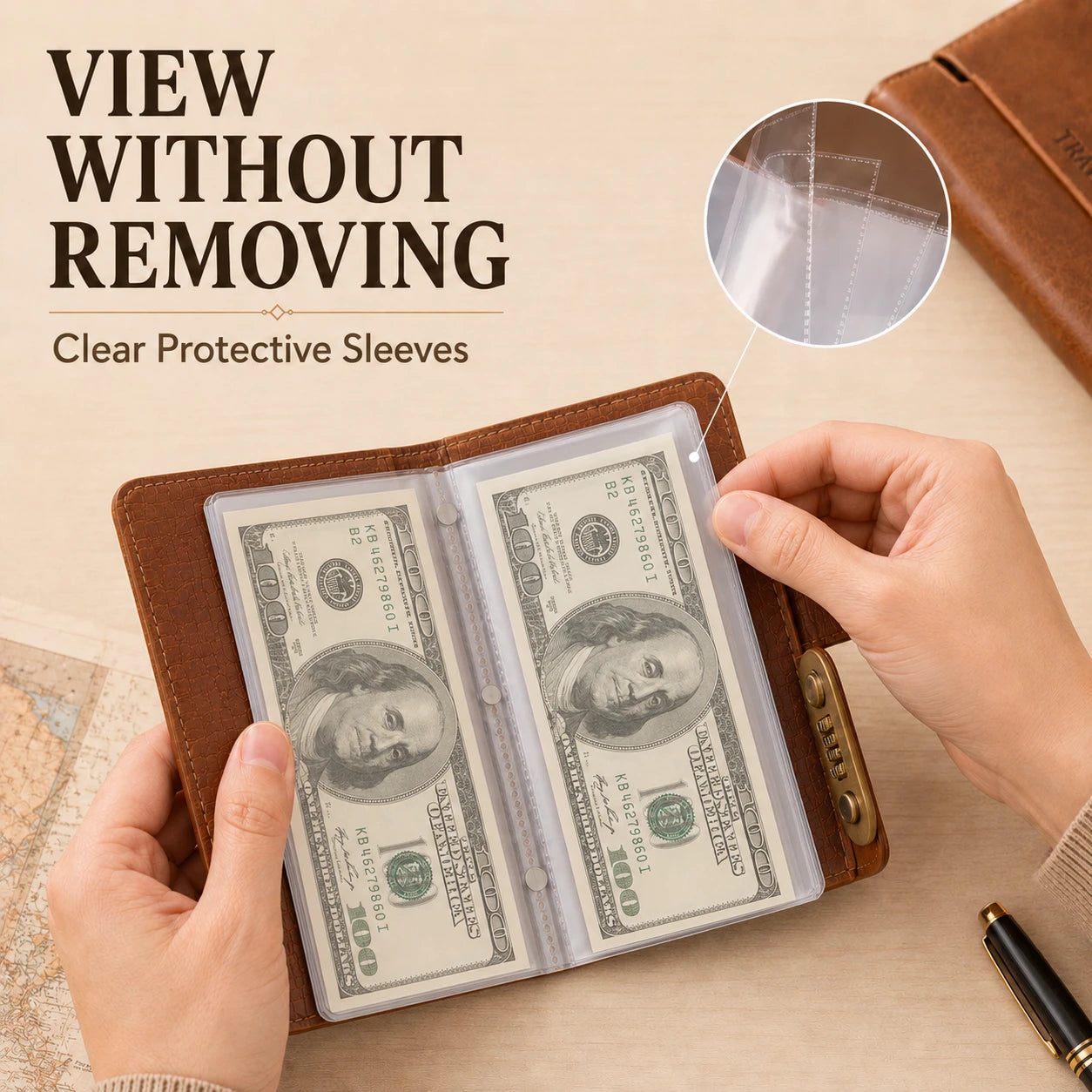 Locking Banknote Collection Booklet | Holds 100 Bills