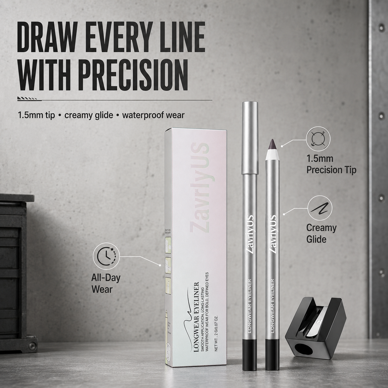 ✨Waterproof 1.5mm Precision Eyeliner Pencil🎨