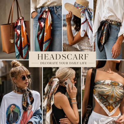 ✨ 4-Piece Premium Satin Square Head Scarf Set (35" x 35") 🧣