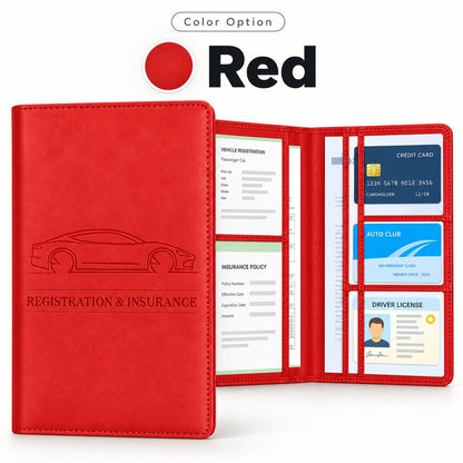 PU Leather Car Document Holder for Glove Box Storage