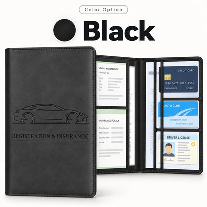 PU Leather Car Document Holder for Glove Box Storage