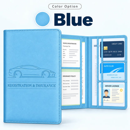 PU Leather Car Document Holder for Glove Box Storage