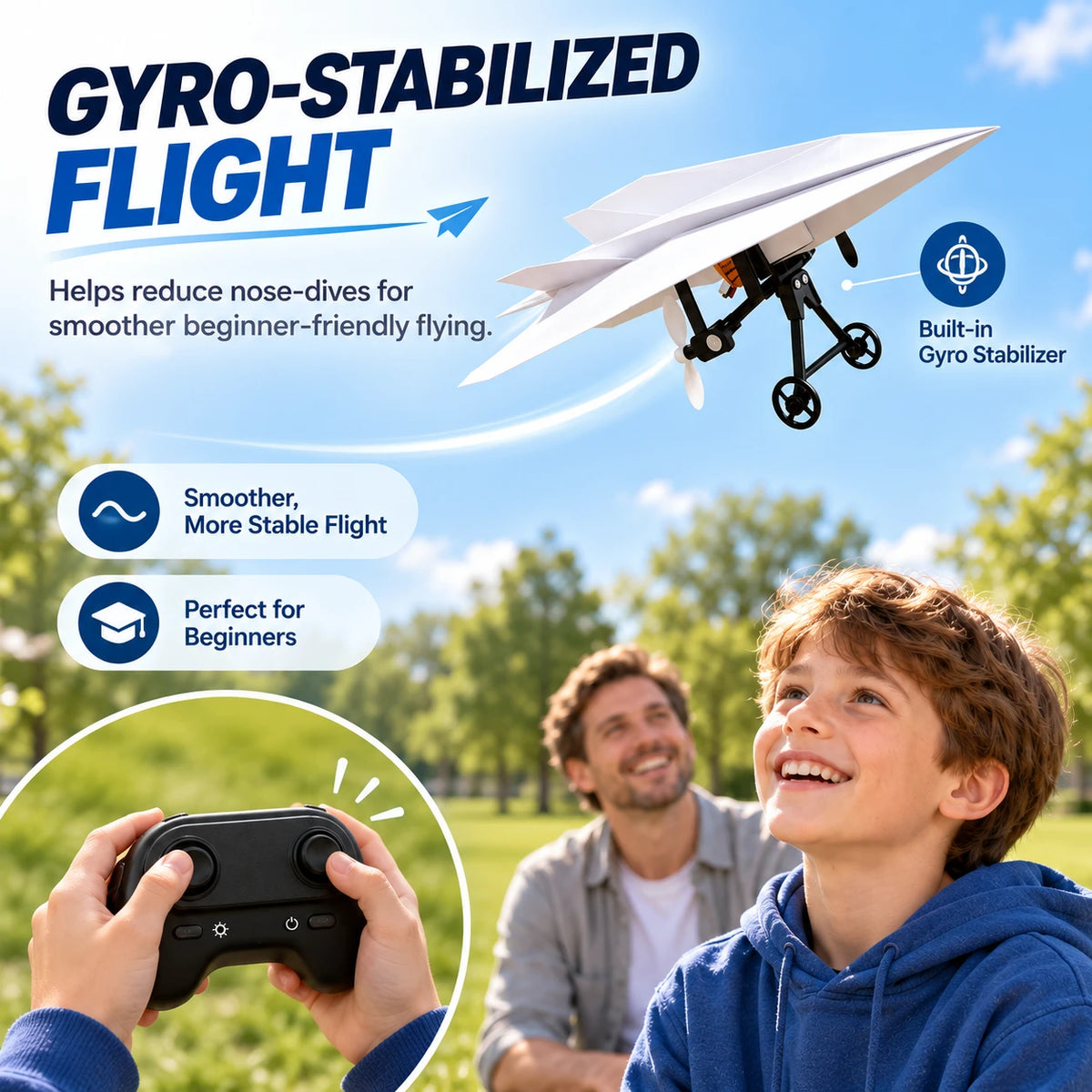 DIY RC Paper Airplane Kit | 2.4GHz Gyro Remote Control Plane