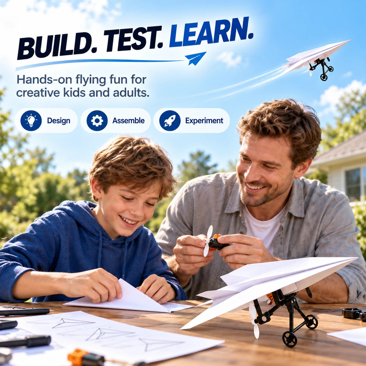 DIY RC Paper Airplane Kit | 2.4GHz Gyro Remote Control Plane