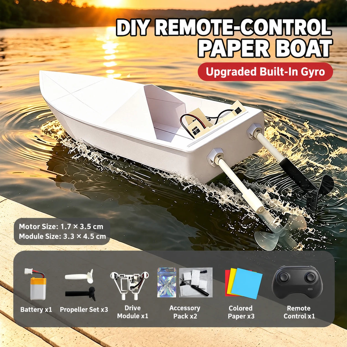 DIY RC Paper Airplane Kit | 2.4GHz Gyro Remote Control Plane