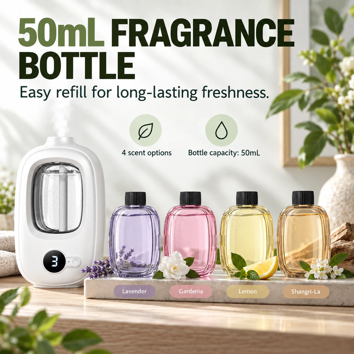 Smart Wall-Mount Scent Diffuser | 4 Modes, 50mL