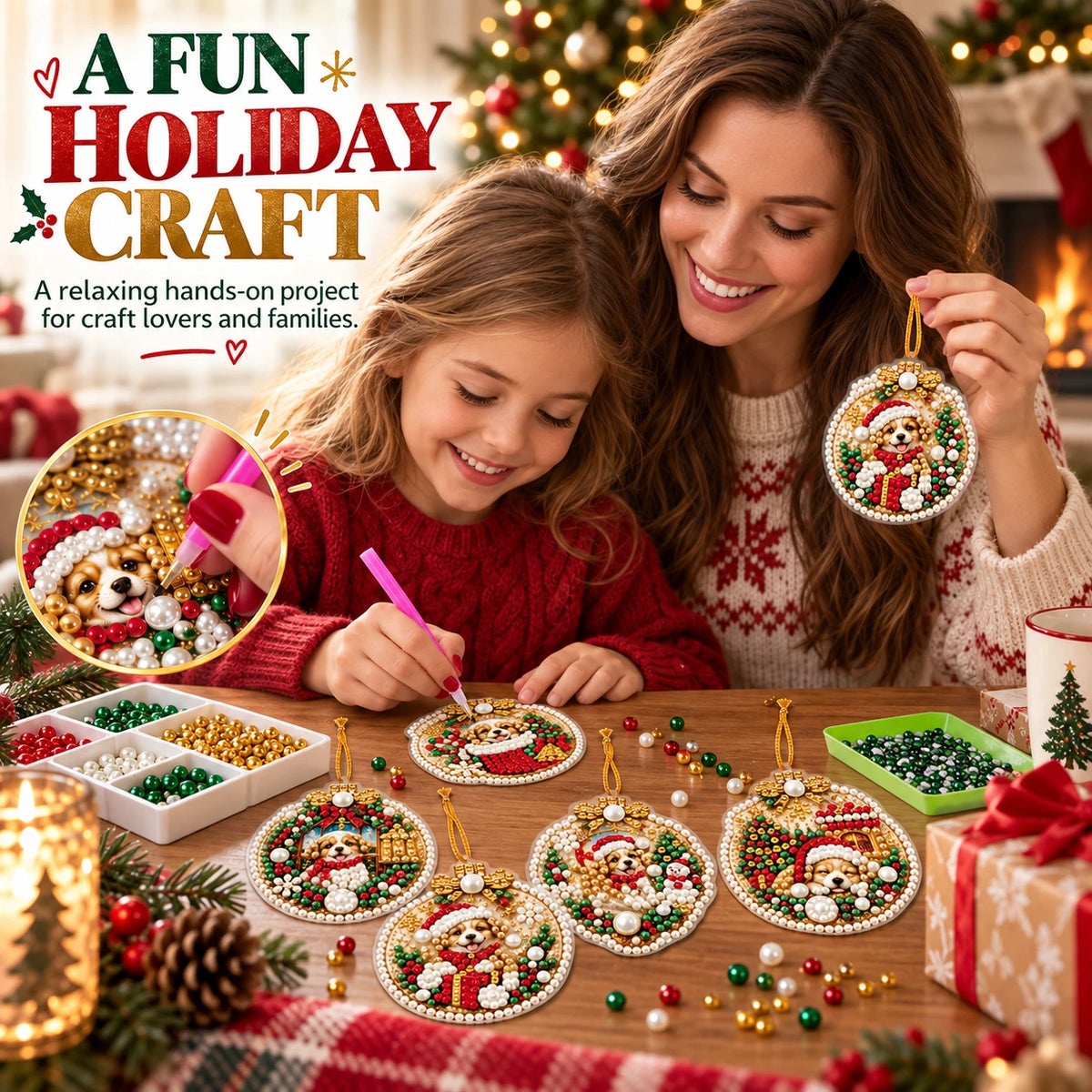 DIY Puppy Christmas Ornament Kit | 6 Festive Designs