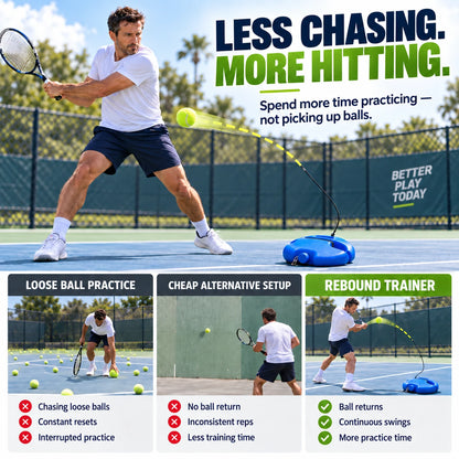 Portable Tennis Rebound Trainer for Solo Practice Anywhere