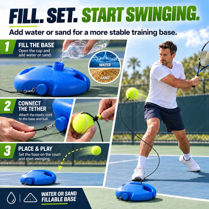 Portable Tennis Rebound Trainer for Solo Practice Anywhere