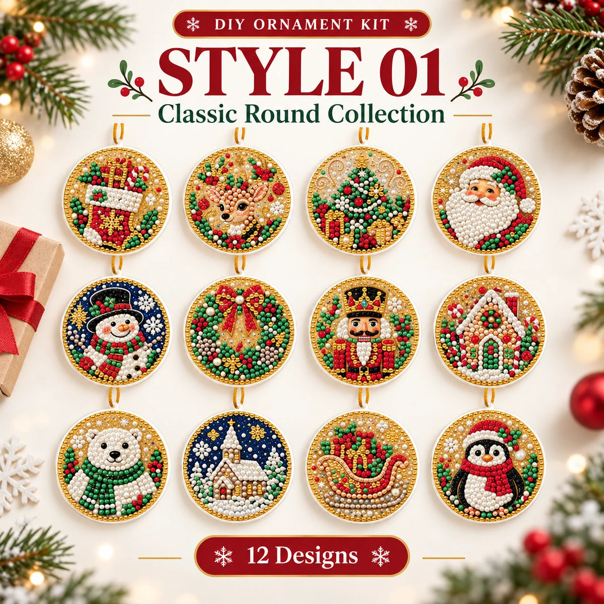 DIY Puppy Christmas Ornament Kit | 6 Festive Designs