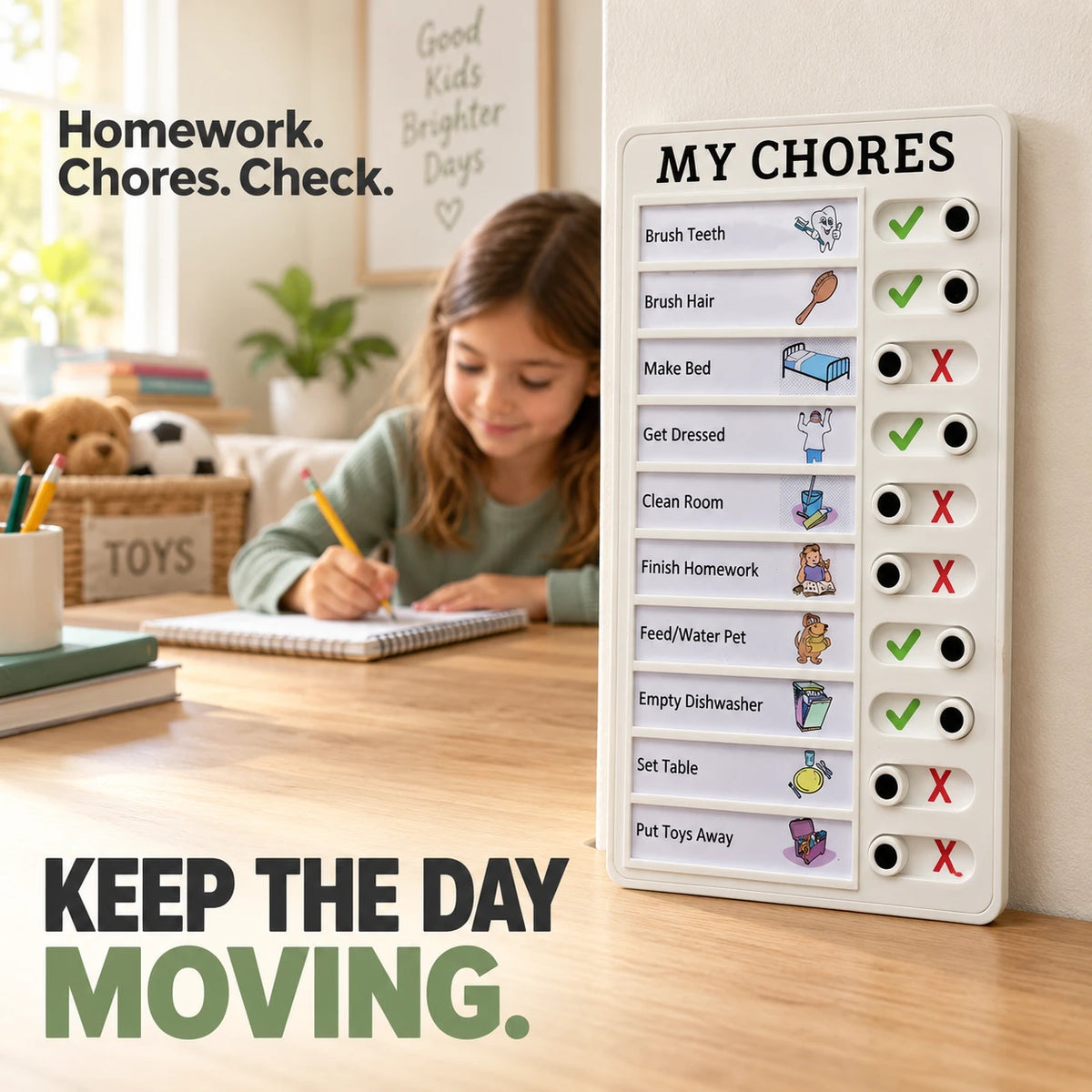 Reusable Kids Chore Chart – Daily Routine Board