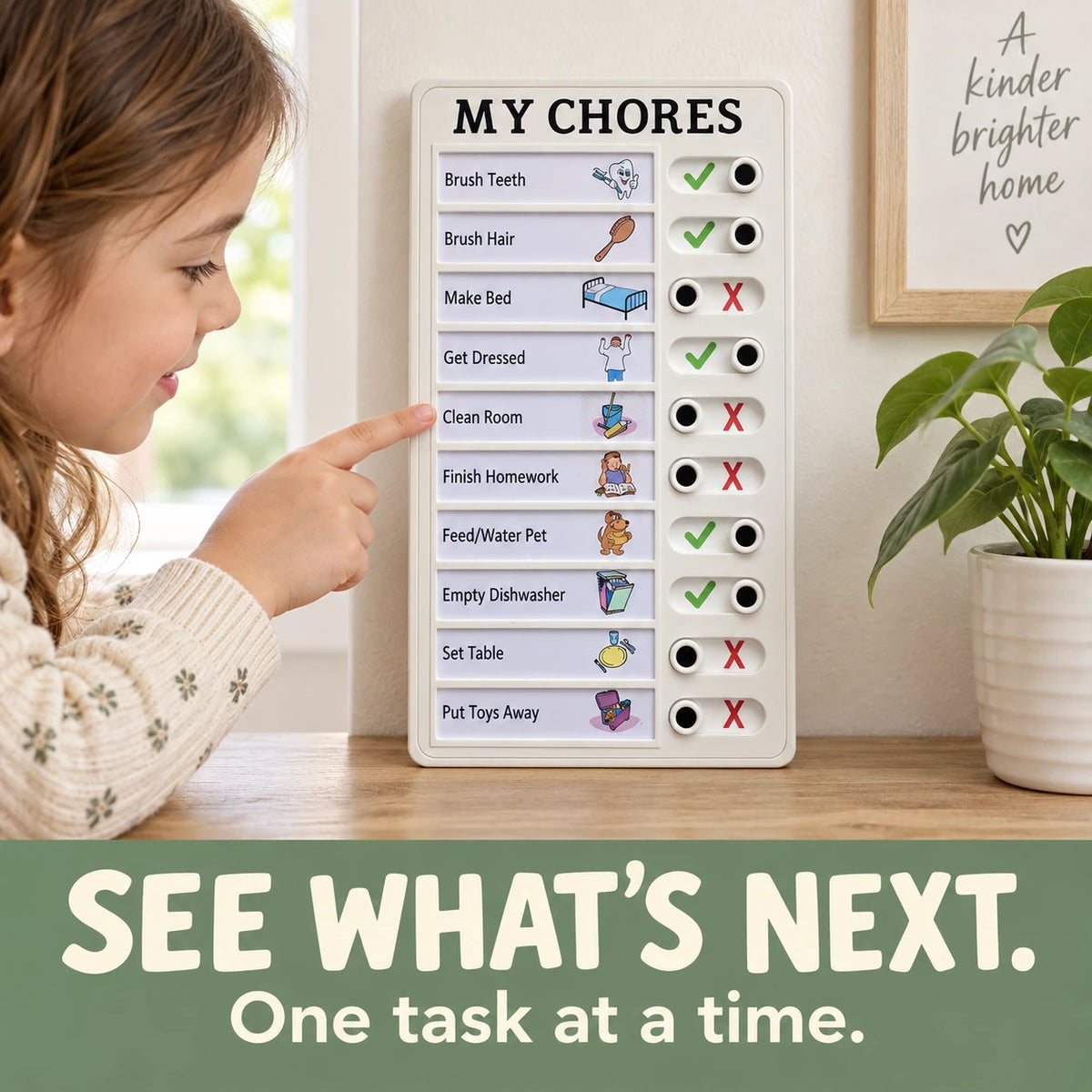 Reusable Kids Chore Chart – Daily Routine Board