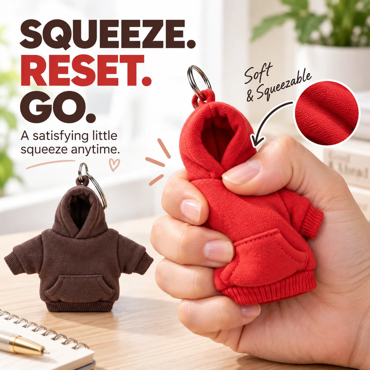 Mini Hoodie Squeeze Keychain | Cute Bag & Key Accessory