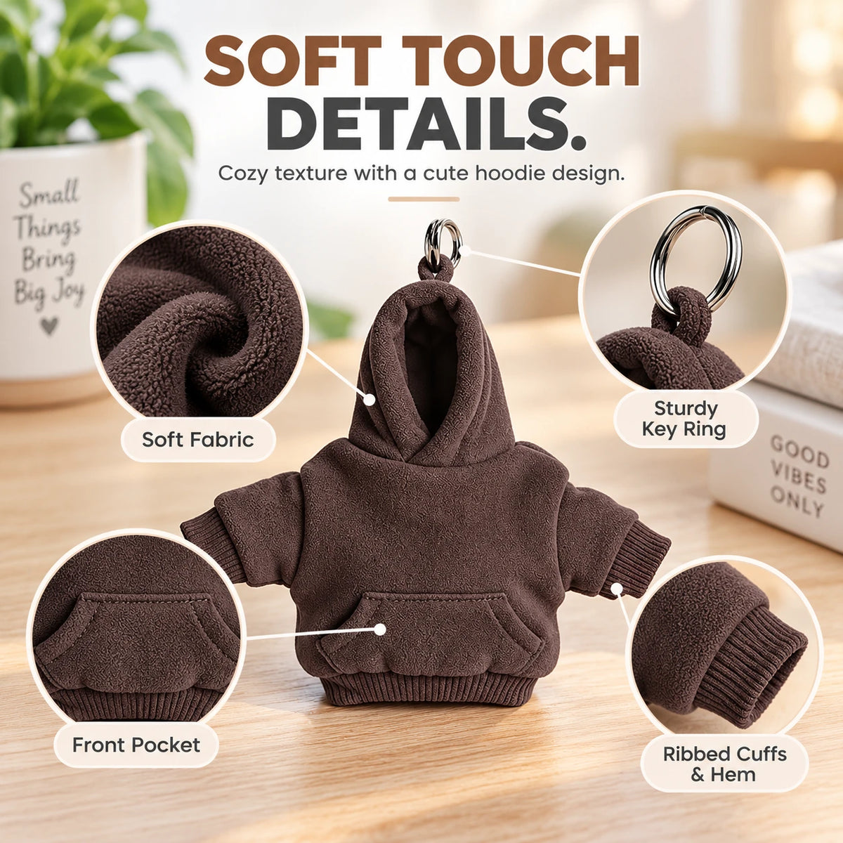 Mini Hoodie Squeeze Keychain | Cute Bag & Key Accessory