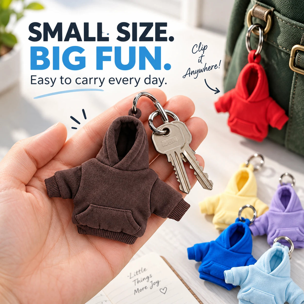Mini Hoodie Squeeze Keychain | Cute Bag & Key Accessory