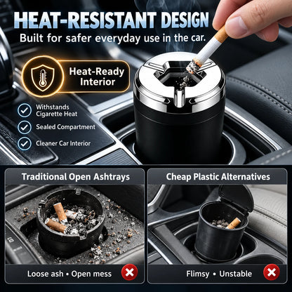 Rotating Sealed Car Ashtray for Vehicle Cup Holders